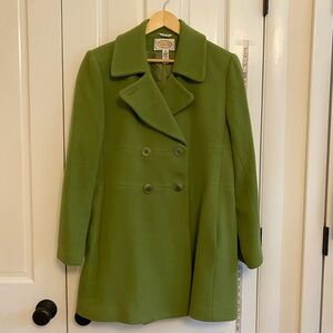 Talbots Green Double-Breasted Pea Coat